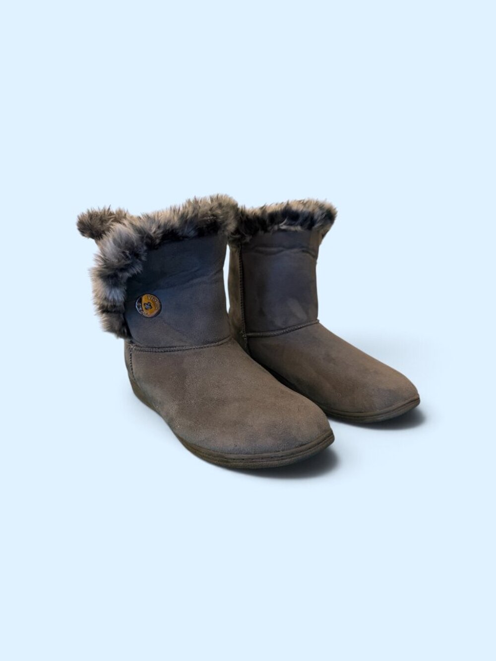 Vionic FairFax Faur Fur Gray Boots Sz 11